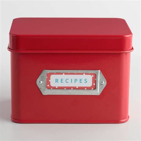 red metal recipe box|recipe box and cards target.